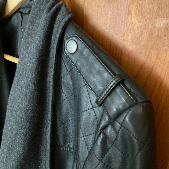 Blanc Noir Mixed Media Moto Jacket - L - Picture 5 of 8